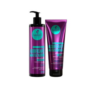 Kit Acidificante Matizador Haskell Shampoo 300ml + Máscara 240g  Neutraliza Amarelado, Bri