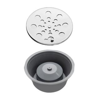 Kit Adaptador para Mau Cheiro de Ralo + Grelha Tampa 10cm Redondo