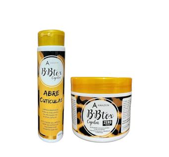 Kit Alinhamento Capilar (Shampoo Abre Cutículas + B-Btox Capilar 500g) Amazun