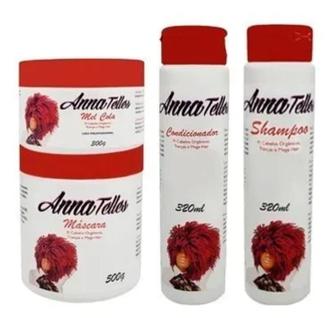 Kit Anna Telles Tratamento Completo Cachos Crespos Mel Cola