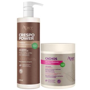 Kit Apice Ativador Cachos + Gelatina Umidificadora E Ativadora Crespo Power Vegano Tratame