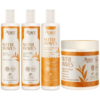 Kit Apse Apice Nutri Waves Tratamento Completo 4 Produtos Gelatina Acidificante E Creme De