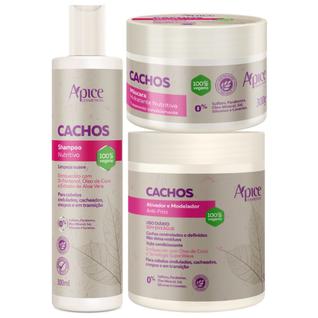 Kit Apse Cachos Shampoo + Mascara + Ativador Cachos Profissional Completo