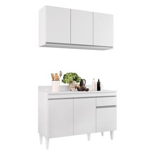 Kit Armário Aéreo Balcão Branco 120cm