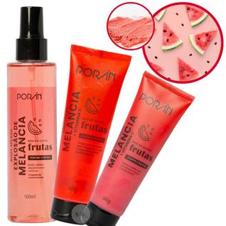 Kit Bem me Quero Frutas Cuidados Para Corpo e Rosto Melancia com 3 Itens Porán
