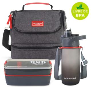 Kit Bolsa Térmica Lancheira Necessaire Marmita Lanche Garrafa Squeeze Infantil Escola Crec