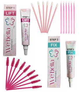 Kit Brow Lamination We Bella Step 1 e 2 Escovinha Microbrush Aplicador Anvisa Completo Sob