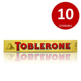 Kit c/10 Toblerone Chocolate Nougat de Mel e Amêndoas 100g