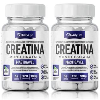 Kit c/2 un Creatina Monoidratada Mastigável 3g para Seus Treinos, Sabor Mousse de Limão, S