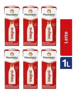 Kit C/6 Leite Uht Integral Piracanjuba Caixa 1l