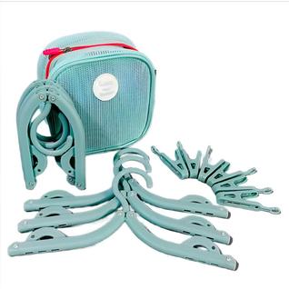 Kit Cabide Dobrável E Prendedores De Roupa Armário Viagem