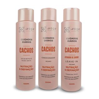 Kit Cachos In Voga Gigante 1480ml Shampoo 500ml Sem Sal Condicionador 500ml e Ativador de 