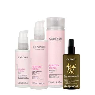Kit Cadiveu Professional Essentials Quartzo Shine Shampoo Pré-Shampoo Leave-in e Açaí Oil 