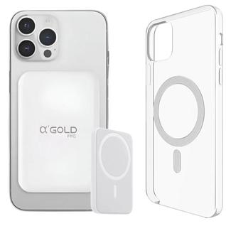 Kit Capa Capinha + Carregador Powerbank Indução Compatível com iPhone 11, 12, 13, 14, 15, 