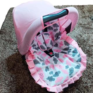 Kit Capa de Bebê Conforto + Jogo Protetor de Cinto + Capota Solar - Mãe e Filho Enxovais