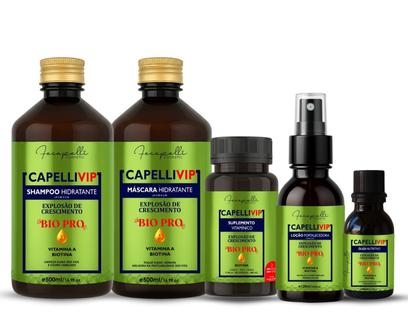Kit CapelliVip Crescimento Acelerado Anti Queda e Cabelo, Pele e Unhas 60 UN