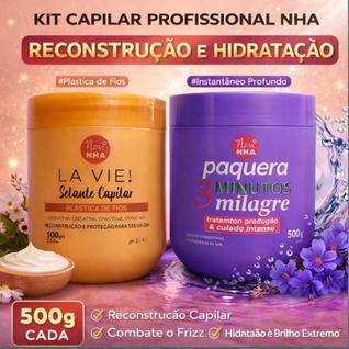 Kit Capilar Profissional NHA  Selante Capilar La Vie Paquera 3 Minutos Milagre  Reconstruç