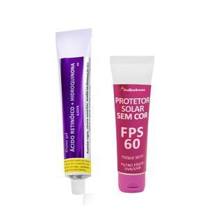 Kit Clareador com Ácido Retinóico e Hidroquinona + Filtro Solar FPS 60 Toque Seco 30g