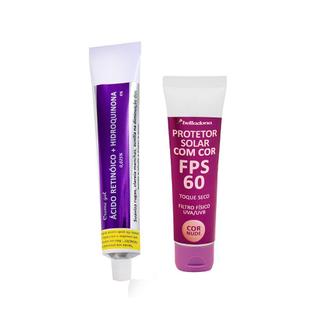 Kit Clareador com Ácido Retinóico e Hidroquinona + Protetor Solar FPS 60 com Cor Nude e To