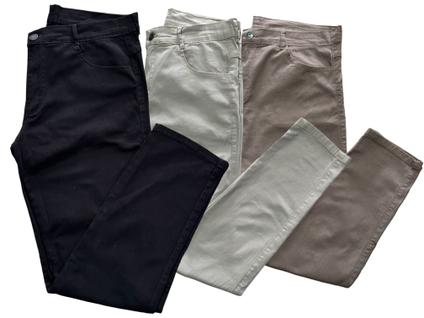 kit com 03 calças masculina sarja calças modelo slim coloridas estilo social