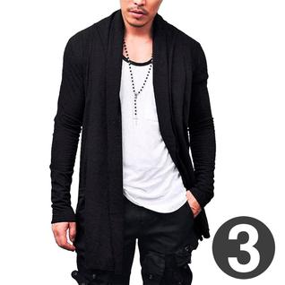 Kit com 03 Casacos Sobretudo Cardigan Long Algodão Stylish Hip Hop  Slim Fitness