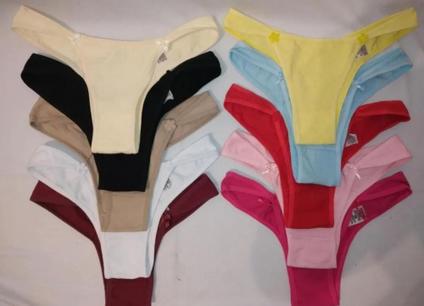 Kit com 10 calcinhas tanga em algodão sortidas tamanho G