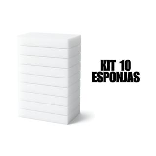 Kit Com 10 Esponjas Mágicas Brancas Melanina Tira Manchas Multiuso