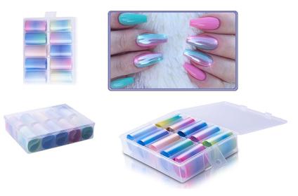 Kit com 10 Folhas Foil Marmorizado para Decoração Unhas Nail Art