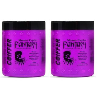 Kit Com 2 Mousse Fantasy Coiffer 500g Matizador, Desamarelador e Hidratação para Cabelos L