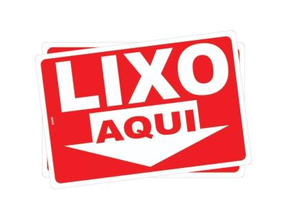 Kit com 2 Peças de Placas de Aviso - Sinalização: Lixo, Lixeira e Depósito de Entulho Aqui