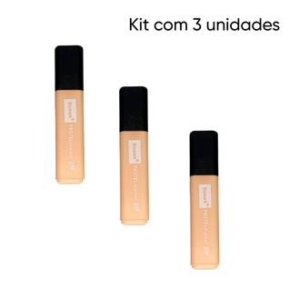 Kit com 3 Caixas de Marca Textos Tons Pastel Bysmark - Laranja