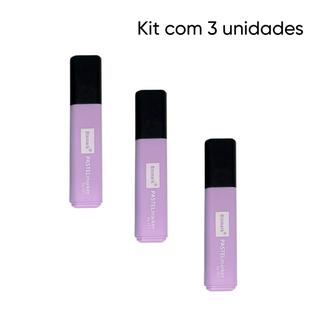 Kit com 3 Caixas de Marca Textos Tons Pastel Bysmark - Lilás