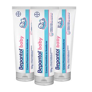 Kit com 3 Cremes Pomada de Assadura 120gr Cada - Bepantol