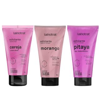 Kit com 3 Esfoliantes Corporais e Faciais Dia a Dia Labotrat 150g Cada Corpo e Rosto