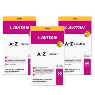 Kit com 3 Lavitan Mulher A-Z  Suplemento Vitamínico com 60 Comprimidos