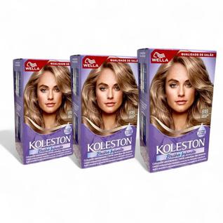 KIT COM 3 Tintura Permanente Koleston Brilho Infinito Louro Claro Perolado 818