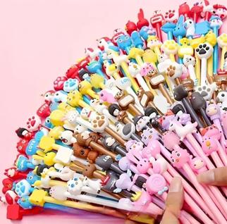 Kit com 4 canetas fofas de Gel aleatórias