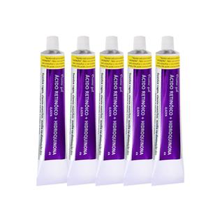 Kit com 5 - Creme Gel Facial com Ácido Retinóico e Hidroquinona - 30g