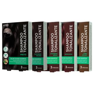 Kit com 5 Shampoos Tonalizantes Color Change Todas as Cores - Kiss New York