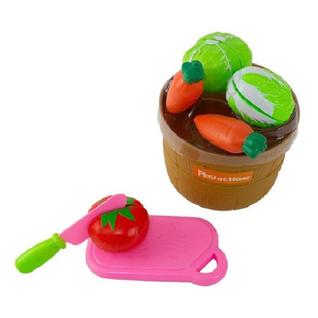 Kit comidinha verduras e legumes com cesto 8 peças bq-018 etitoys