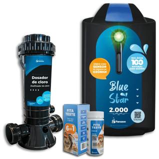 KIT Completo Gerador de Ozônio Panozon Blue Star 2000 Para Piscina de até 50.000 Litros