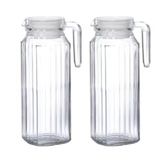 Kit Conjunto 2 Jarra Clássica De Vidro Para Suco Água 1 Litro Resistente