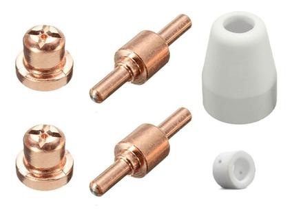 Kit Consumível Tocha Pt31 Cut40 Cut50 6 Peças Tipo Curto