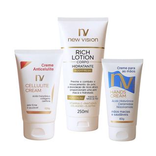 Kit Corporal com Creme Firmador, Anticelulite e Creme Para Mãos