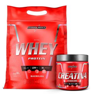 Kit Creatina Hardcore 300g Hipercalórico Nutriwhey Super Mass Gainer 900g Integralmédica P