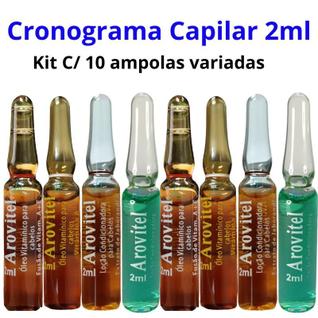 Kit Cronograma capilar 10 ampolas 2ml variadas