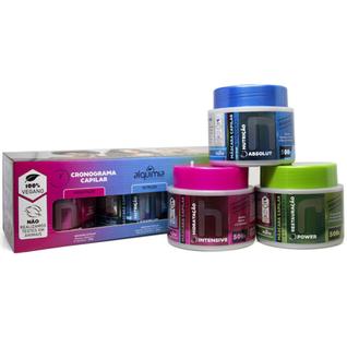 Kit cronograma capilar alquimia vegano hidratação nutrição restauração 500gr