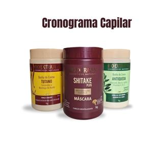 Kit Cronograma Capilar Completo Bioextratus 3 Máscaras 1kg Hidratação Nutrição Reconstruçã