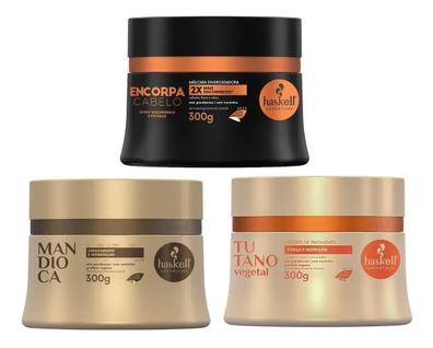 Kit Cronograma Capilar Haskell para Cabelos Finos e Ralos Máscara Murumuru Hidratação, Cav