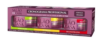 Kit Cronograma Capilar Profissional EICO Salão em Casa Hidratação, Nutrição e Mascara de R